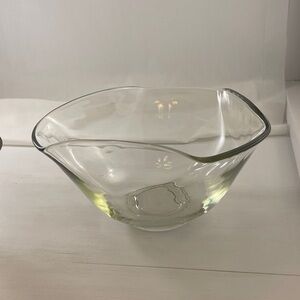 Vintage Triangular Clear Glass serving bowl